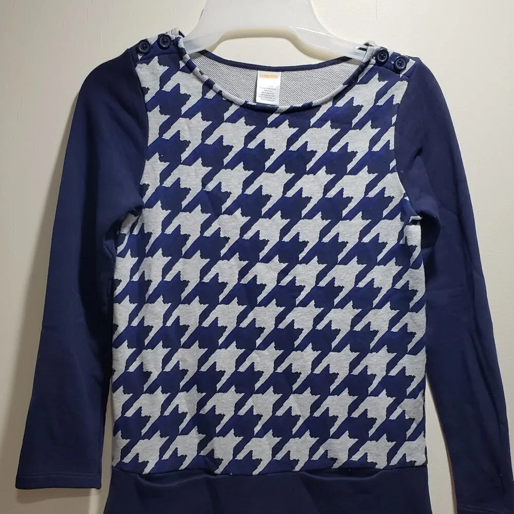 Gymboree Girl's Blue & Grey Long Sleeve Dress - Size 10 - Excellent Condition